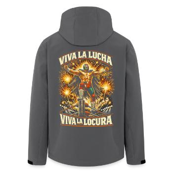 Lucha Libre Luchador Viva La Lucha Locura - Recycelte Männer Softshell-Jacke von Stanley/Stella - Schwarz - Hinten - AI Model Male 185 light (185cm)