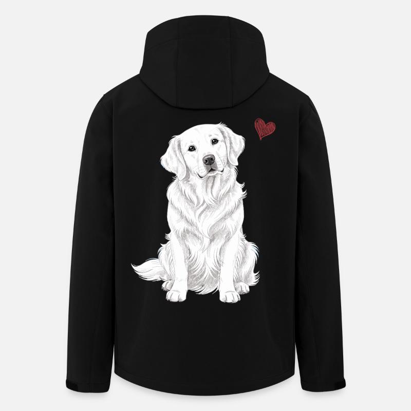 Golden Retriever anglais blanc crème - Veste softshell homme en polyester recyclé Stanley/Stella - noir