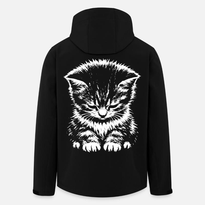 Traurige Katze Meme Geschenk - Recycelte Männer Softshell-Jacke von Stanley/Stella - Schwarz