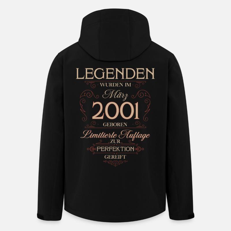 25-års fødselsdagsgave marts 2001 Vintage Retro - Stanley/Stella herre softshelljakke i genanvendt polyester - sort