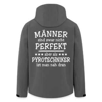Pyrotechniker Männer - Recycelte Männer Softshell-Jacke von Stanley/Stella - Schwarz - Hinten - AI Model Male 185 light (185cm)
