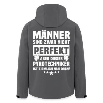 Pyrotechniker - Recycelte Männer Softshell-Jacke von Stanley/Stella - Schwarz - Hinten - AI Model Male 185 light (185cm)