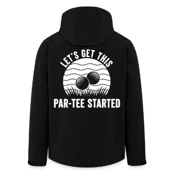 Par Tee Golf Spruch - Recycelte Männer Softshell-Jacke von Stanley/Stella - Schwarz - Hinten - AI Model Male 185 light (185cm)