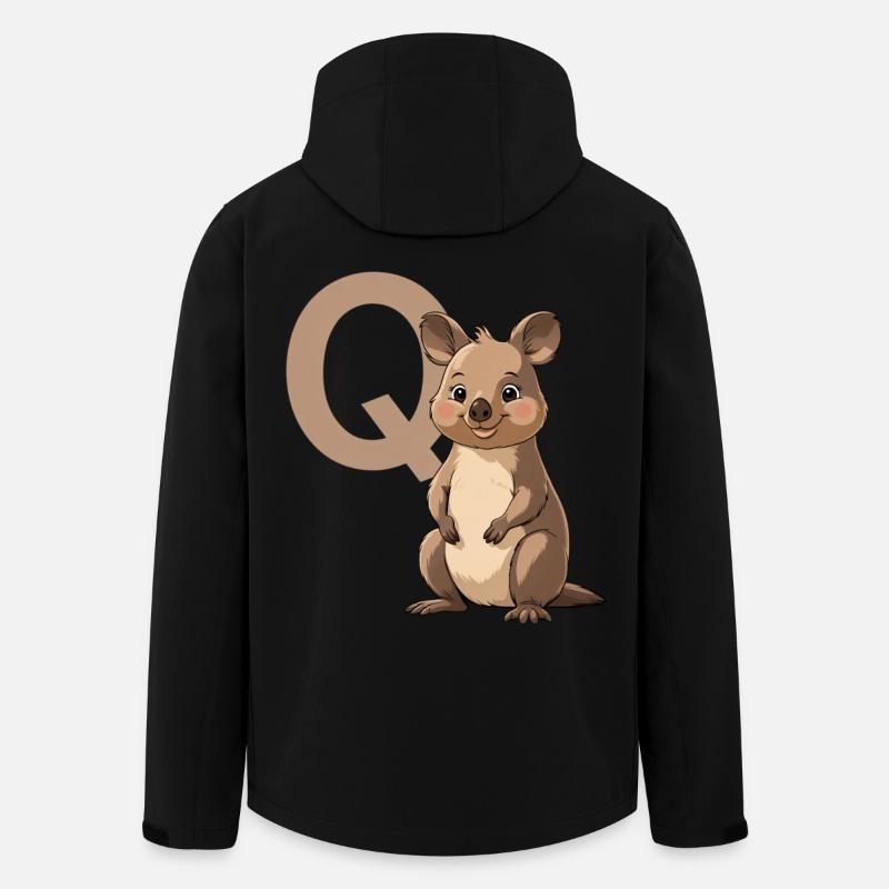Koala mit Q Mascot-Design - Recycelte Männer Softshell-Jacke von Stanley/Stella - Schwarz