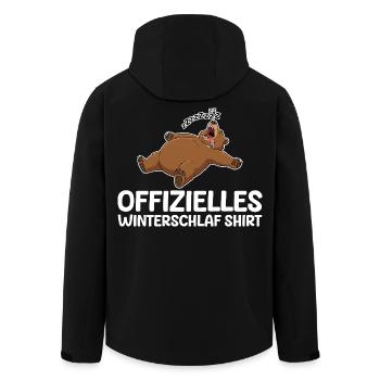 Hibernation Mode Bear Funny Late Riser - Men’s Recycled Softshell Jacket by Stanley/Stella - black - Back - AI Model Male 185 light (185cm)