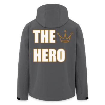THE HERO – Bold & Powerful Statement Design - Recycelte Männer Softshell-Jacke von Stanley/Stella - Schwarz - Hinten - AI Model Male 185 light (185cm)