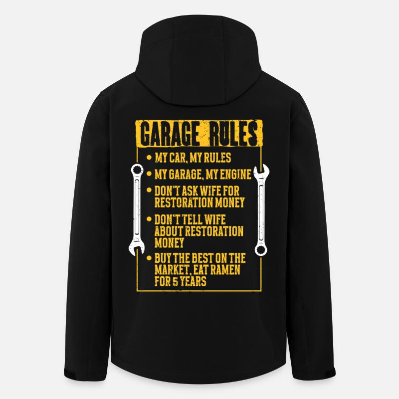 Auto Restauration Garage Rules - Recycelte Männer Softshell-Jacke von Stanley/Stella - Schwarz