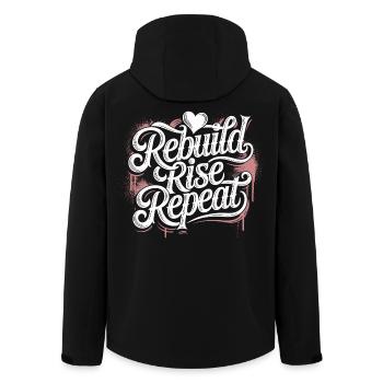 T-shirt Motivation Persévérance – Puissance & Concentration - Veste softshell homme en polyester recyclé Stanley/Stella - noir - Dos - AI Model Male 185 light (185cm)
