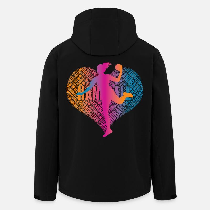 Handball Spielerin Herz - Recycelte Männer Softshell-Jacke von Stanley/Stella - Schwarz