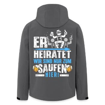 T-shirt de fête de garçon Hommes Grondement de fête de garçon - Veste softshell homme en polyester recyclé Stanley/Stella - noir - Dos - AI Model Male 185 light (185cm)