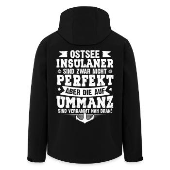 Ummanz LES INSULAIRES DE LA MER BALTIQUE NE SONT PAS PARFAITS - Veste softshell homme en polyester recyclé Stanley/Stella - noir - Dos - AI Model Male 185 light (185cm)