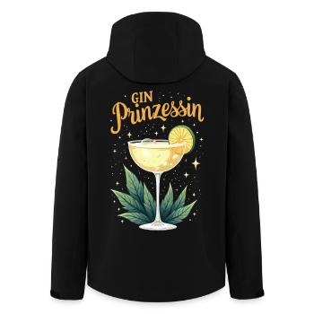 Gin Princess – Reine du Gin & Tonic - Veste softshell homme en polyester recyclé Stanley/Stella - noir - Dos - AI Model Male 185 light (185cm)