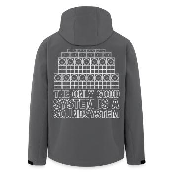 Soundsystem Reggae Bass Jungle - Recycelte Männer Softshell-Jacke von Stanley/Stella - Anthrazit - Hinten - AI Model Male 185 light (185cm)