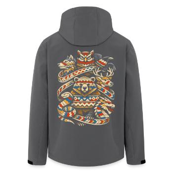 Vikings scandinaves - Veste softshell homme en polyester recyclé Stanley/Stella - noir - Dos - AI Model Male 185 light (185cm)