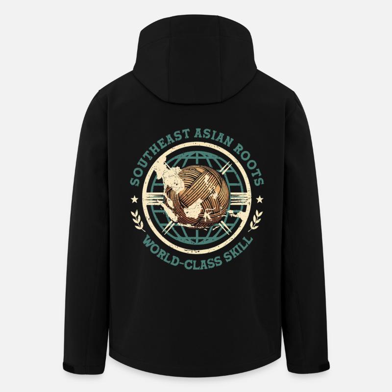 Sepak Takraw Southeast Asian Roots - Men’s Recycled Softshell Jacket by Stanley/Stella - black