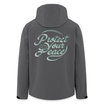 Protect Your Peace Lotus Flower Yoga Spirit - Men’s Recycled Softshell Jacket by Stanley/Stella - black - Back - AI Model Male 185 light (185cm)