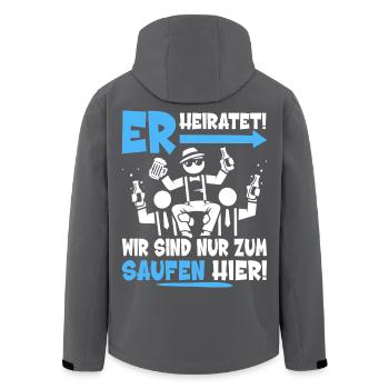 T-shirt de fête de garçon Hommes Grondement de fête de garçon - Veste softshell homme en polyester recyclé Stanley/Stella - noir - Dos - AI Model Male 185 light (185cm)