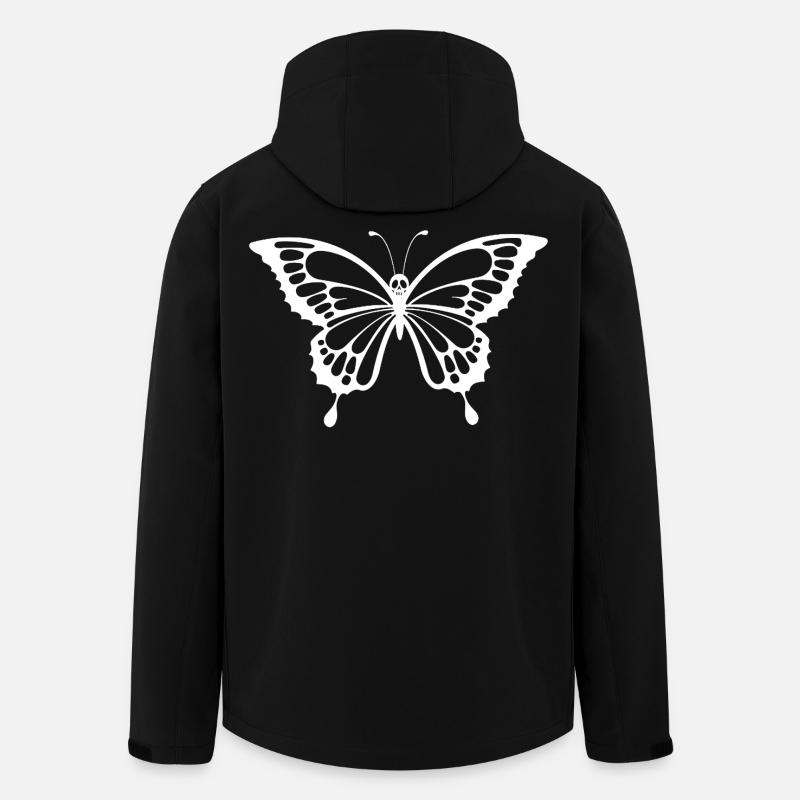 Schädel und weißer Schmetterling - Recycelte Männer Softshell-Jacke von Stanley/Stella - Schwarz