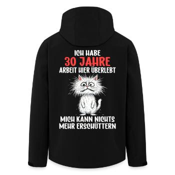 30 Year Company Anniversary Service Anniversary Work - Men’s Recycled Softshell Jacket by Stanley/Stella - black - Back - AI Model Male 185 light (185cm)