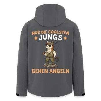 Angler Geschenk Coolste Jungs gehen Angeln - Recycelte Männer Softshell-Jacke von Stanley/Stella - Schwarz - Hinten - AI Model Male 185 light (185cm)