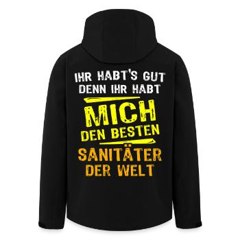 Paramedic Gift - Men’s Recycled Softshell Jacket by Stanley/Stella - black - Back - AI Model Male 185 light (185cm)