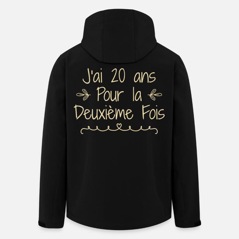 J'ai 20 ans deuxième fois - Veste softshell homme en polyester recyclé Stanley/Stella - noir