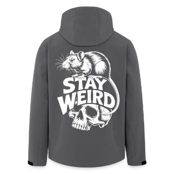Stay Weird Skull Ratte - Recycelte Männer Softshell-Jacke von Stanley/Stella - Schwarz - Hinten - AI Model Male 185 light (185cm)