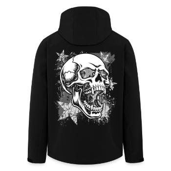 Schädel im Grunge-Splatter - Recycelte Männer Softshell-Jacke von Stanley/Stella - Schwarz - Hinten - AI Model Male 185 light (185cm)