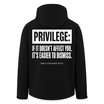 Privilege Zitat Check Your Blind Spots - Recycelte Männer Softshell-Jacke von Stanley/Stella - Schwarz - Hinten - AI Model Male 185 light (185cm)