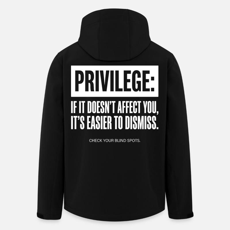 Privilege Zitat Check Your Blind Spots - Recycelte Männer Softshell-Jacke von Stanley/Stella - Schwarz