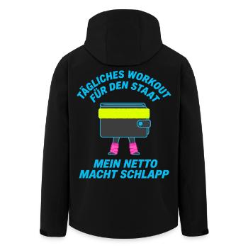 Daily workout for the state - Men’s Recycled Softshell Jacket by Stanley/Stella - black - Back - AI Model Male 185 light (185cm)