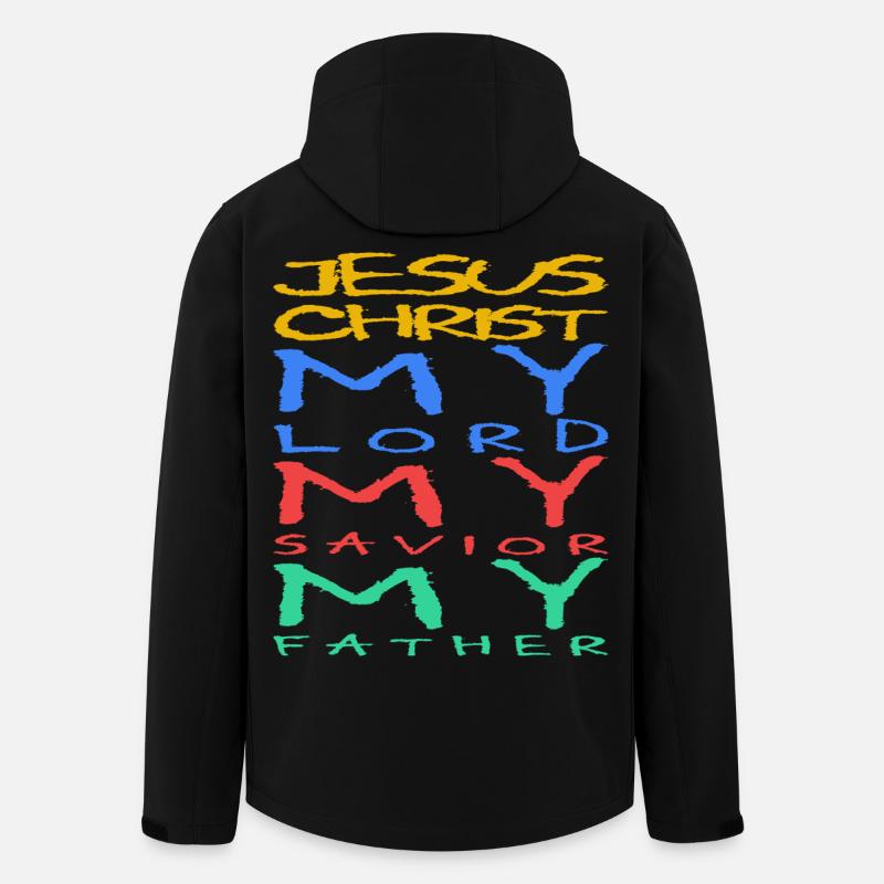 Jesus Christ — My Lord, My Saviour, My Father - Men’s Recycled Softshell Jacket by Stanley/Stella - black