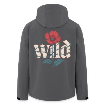 Wildblume Shirt mit Mohn Motiv - Recycelte Männer Softshell-Jacke von Stanley/Stella - Schwarz - Hinten - AI Model Male 185 light (185cm)