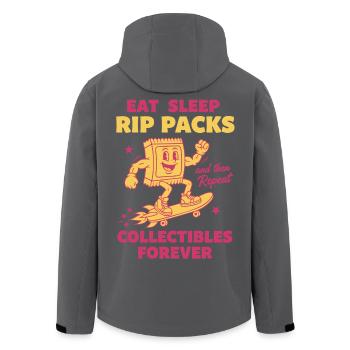 Eat Sleep Rip Packs Repeat Collectibles Forever - Men’s Recycled Softshell Jacket by Stanley/Stella - black - Back - AI Model Male 185 light (185cm)