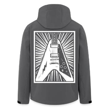 E-Gitarren-Silhouette - Recycelte Männer Softshell-Jacke von Stanley/Stella - Schwarz - Hinten - AI Model Male 185 light (185cm)