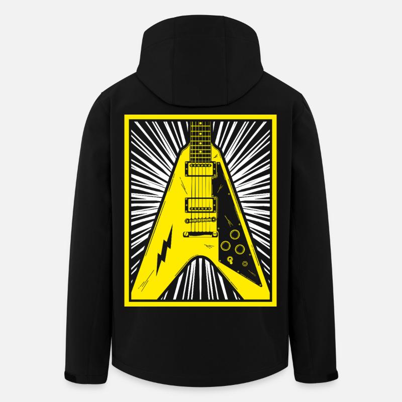 E-Gitarren-Silhouette - Recycelte Männer Softshell-Jacke von Stanley/Stella - Schwarz