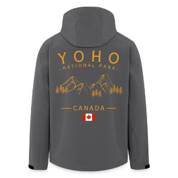 Parc national de Yoho au Canada - Veste softshell homme en polyester recyclé Stanley/Stella - noir - Dos - AI Model Male 185 light (185cm)
