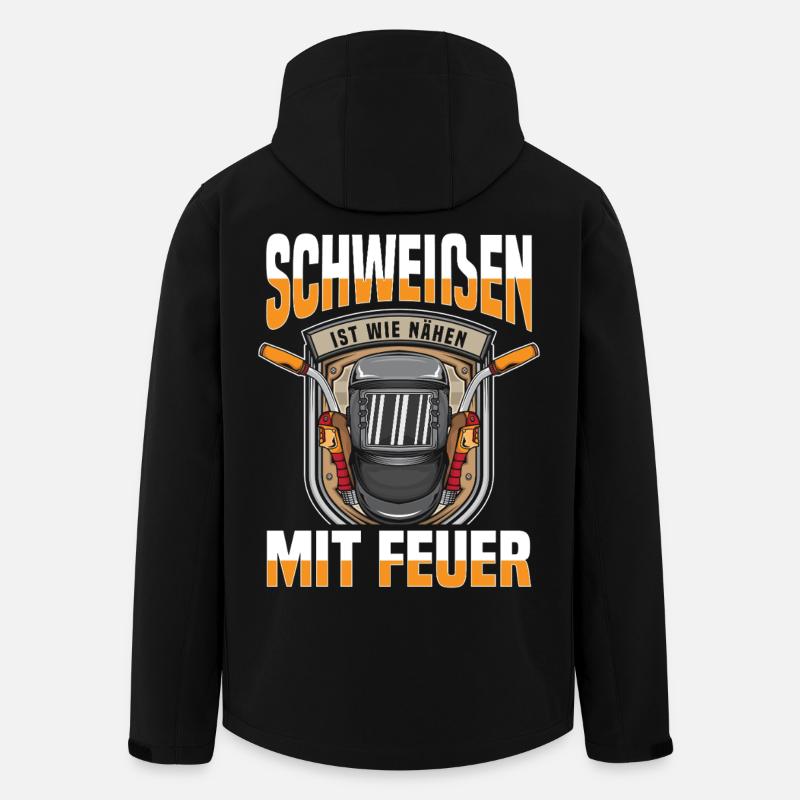 Schweißer Mit Feuer - Recycelte Männer Softshell-Jacke von Stanley/Stella - Schwarz