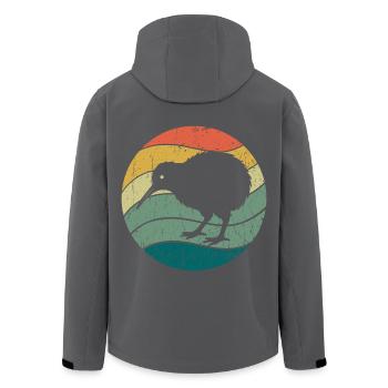 Oiseau néo-zélandais mignon Kiwi Rétro Vintage - Veste softshell homme en polyester recyclé Stanley/Stella - noir - Dos - AI Model Male 185 light (185cm)