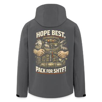 Pack de survie Prepper pour le SHTF - Veste softshell homme en polyester recyclé Stanley/Stella - noir - Dos - AI Model Male 185 light (185cm)