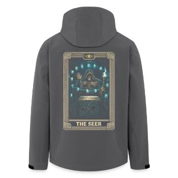 Scandinavian Viking The Seer Tarot Card - Men’s Recycled Softshell Jacket by Stanley/Stella - black - Back - AI Model Male 185 light (185cm)