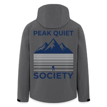 PEAK QUIET Bergsilhouette Motiv - Recycelte Männer Softshell-Jacke von Stanley/Stella - Schwarz - Hinten - AI Model Male 185 light (185cm)