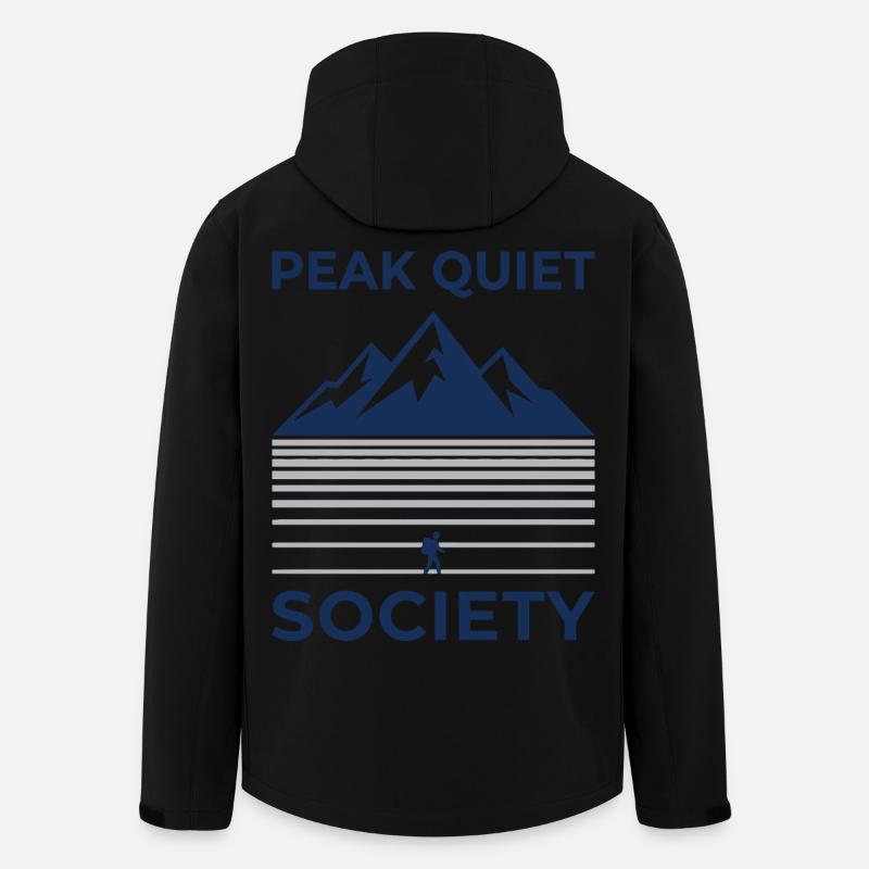 PEAK QUIET Bergsilhouette Motiv - Recycelte Männer Softshell-Jacke von Stanley/Stella - Schwarz