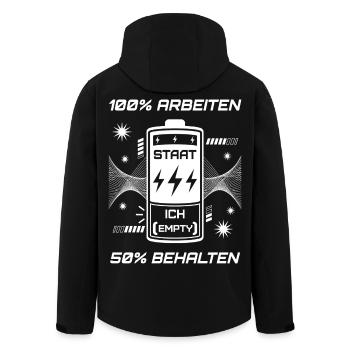 100 % Arbeiten 50 % Behalten - Recycelte Männer Softshell-Jacke von Stanley/Stella - Schwarz - Hinten - AI Model Male 185 light (185cm)