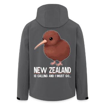 La Nouvelle-Zélande m’appelle et je dois y aller Kiwi - Veste softshell homme en polyester recyclé Stanley/Stella - noir - Dos - AI Model Male 185 light (185cm)