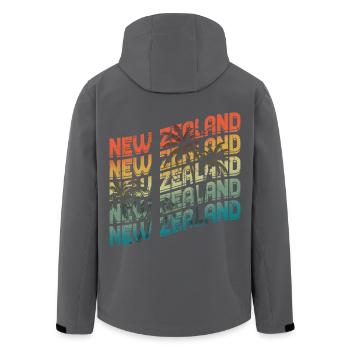 Néo-Zélandais Néo-Zélandais Rétro Vintage NZ - Veste softshell homme en polyester recyclé Stanley/Stella - noir - Dos - AI Model Male 185 light (185cm)