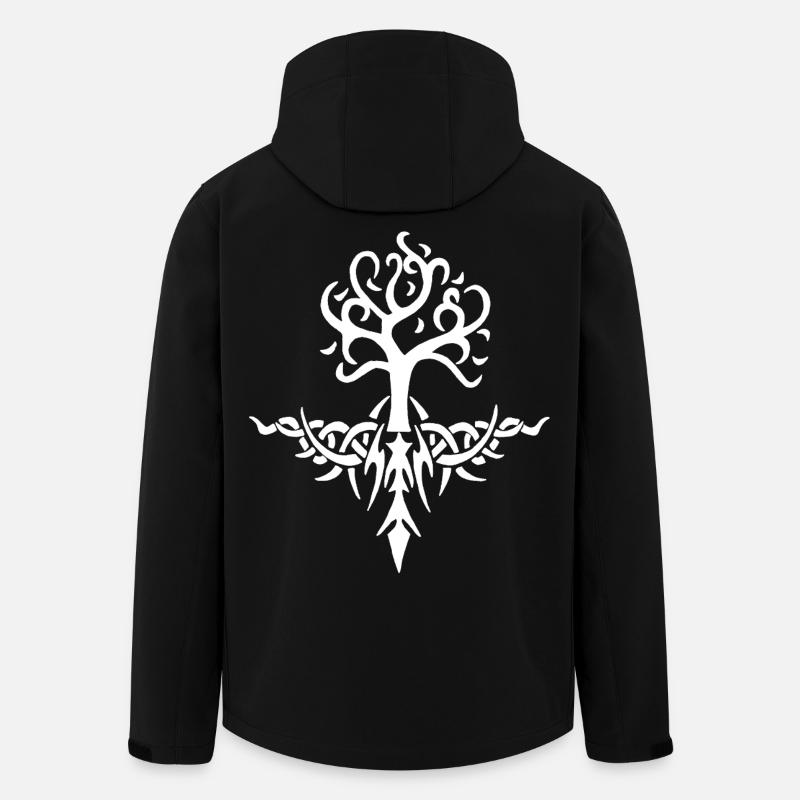 White Thorny Tree - Men’s Recycled Softshell Jacket by Stanley/Stella - black