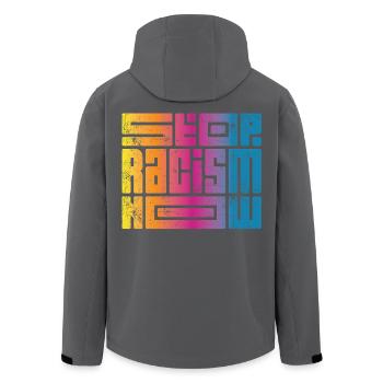 Arrêtez le racisme maintenant - Veste softshell homme en polyester recyclé Stanley/Stella - noir - Dos - AI Model Male 185 light (185cm)