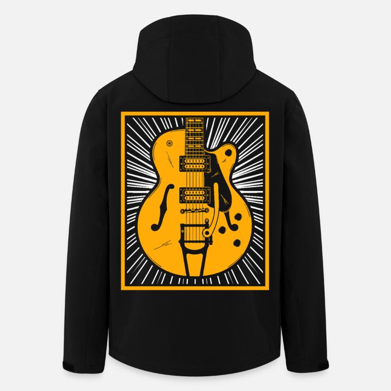 Retro Guitar Silhouette - Men’s Recycled Softshell Jacket by Stanley/Stella - black