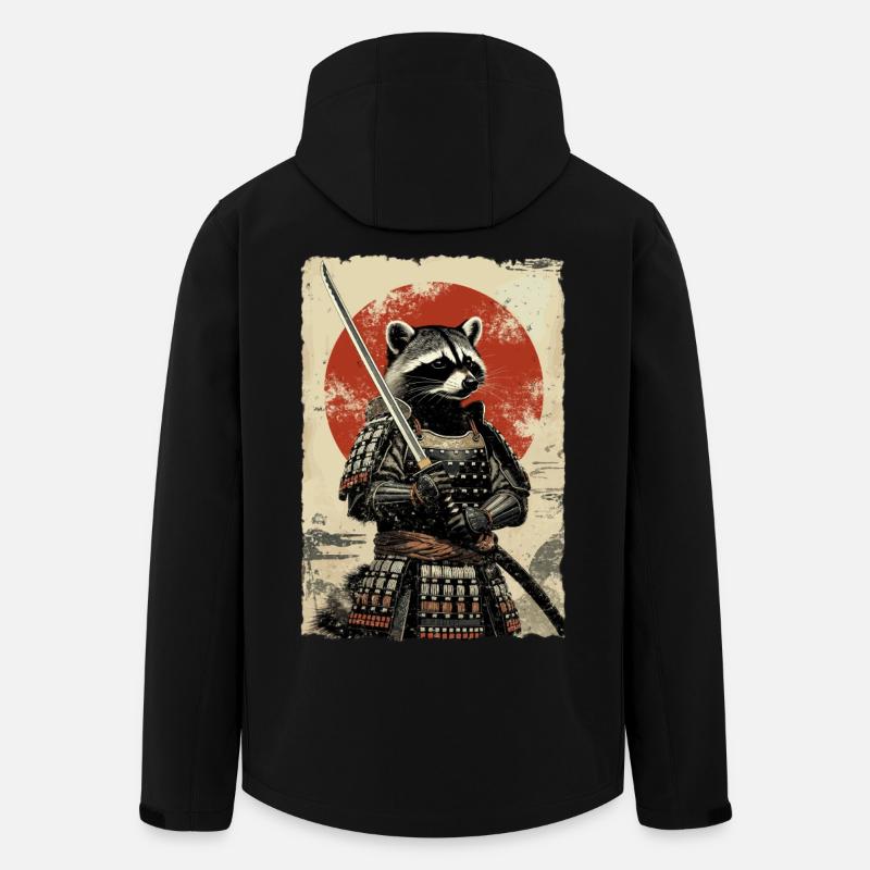 Samurai Waschbär Japanisches Ukiyo-e-Racoon Retro  - Recycelte Männer Softshell-Jacke von Stanley/Stella - Schwarz